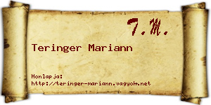 Teringer Mariann névjegykártya