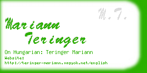 mariann teringer business card